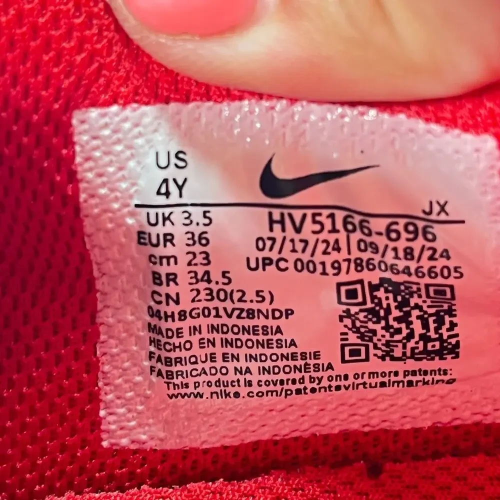 Nike Cortez GS Valentine's Day Light Crimson Sneakers HV5166-696 Youth Size 4Y